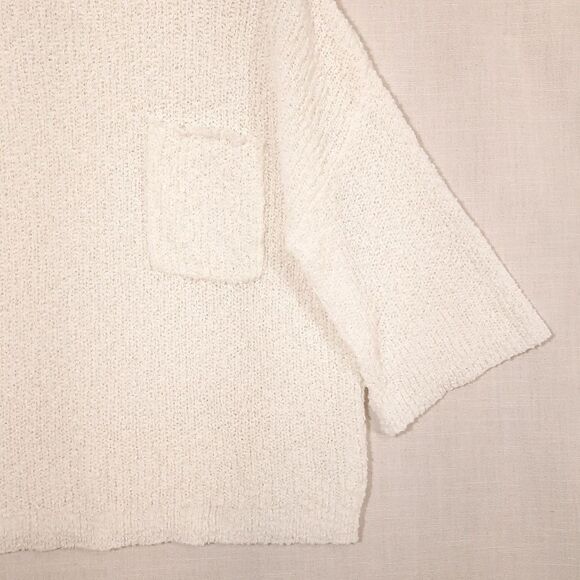 Versona Sheer Sweater Size X-Large Lacey Pullover Open Knit Layering Cream - Picture 9 of 16